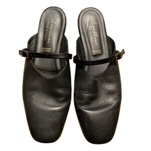 Avellini Womens Slip On Leather Shoes Sz 9.5 Black Made in Italy